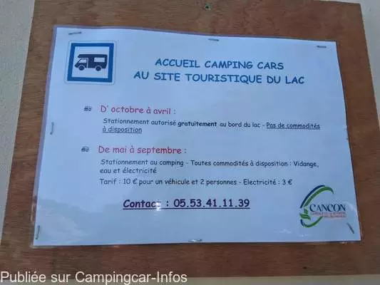 aire camping aire cancon
